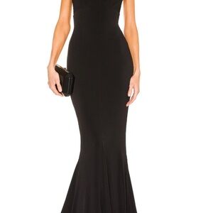 Retrofete Black Fitted Mermaid Maxi Dress